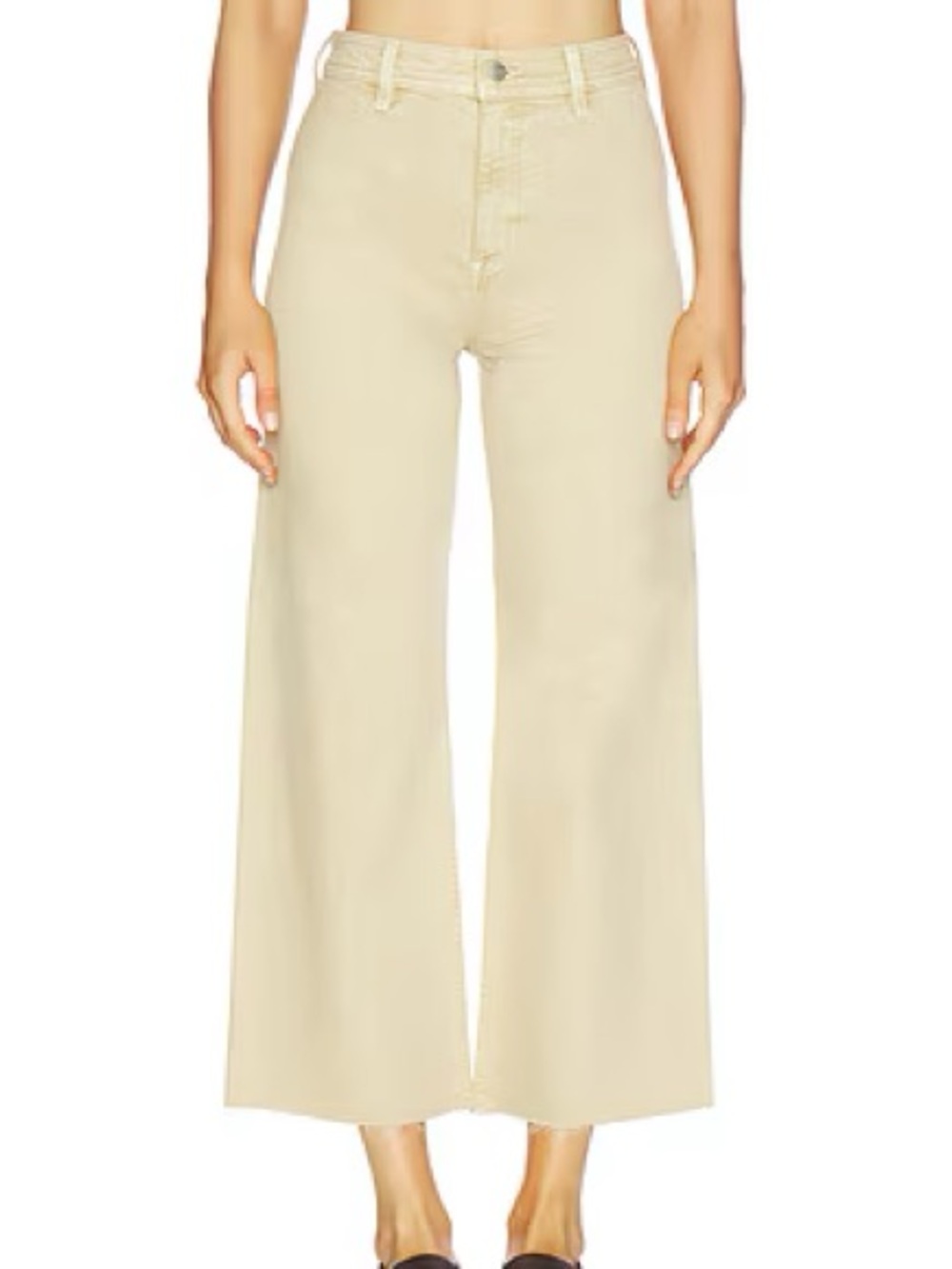 Pista Penny Crop High Rise Wide Leg Jeans in Sand Dollar